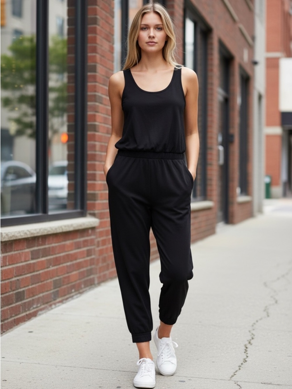GAP Black Sleeveless Jogger Jumpsuit